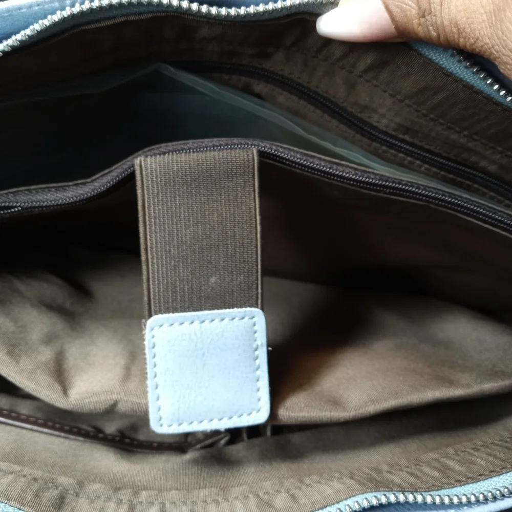 NWT Bromen Light Blue Faux Leather Laptop Bag